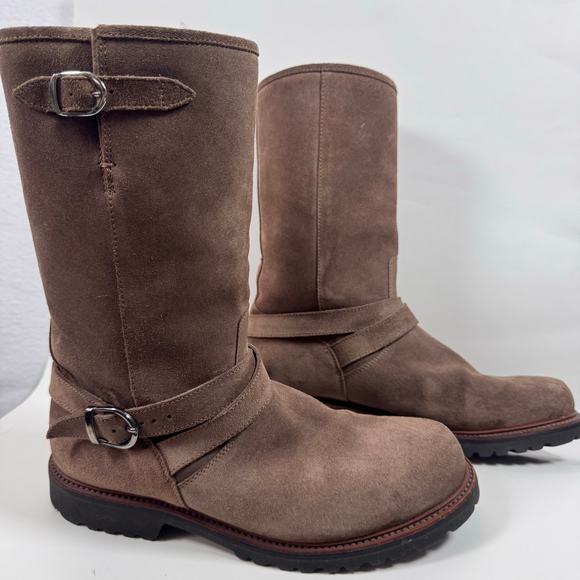 LUDWIG REITER Men's Moto Mid-Calf Biker Buckle Boots size US 8 - Picture 2 of 10